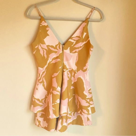 Keepsake Mustard Printed Lined Romper - Picture 7 of 7